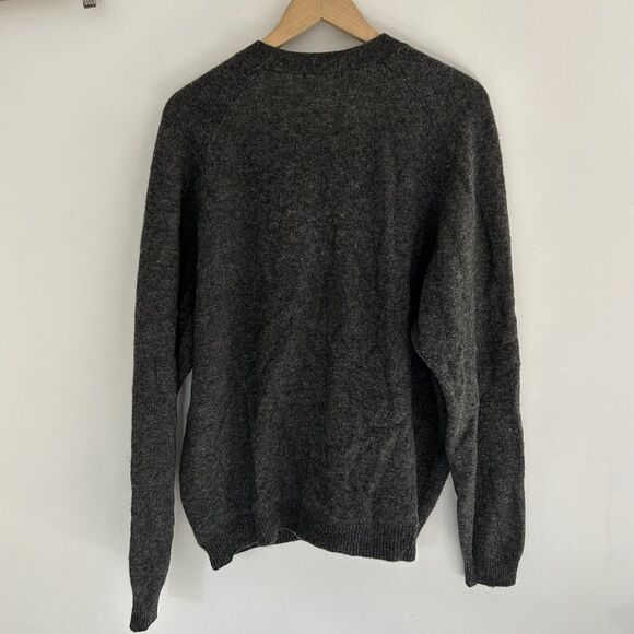 John Ashford Cardigan Sweater Size XL 100% Wool Grey Pockets Men's Grandpa - Picture 6 of 6